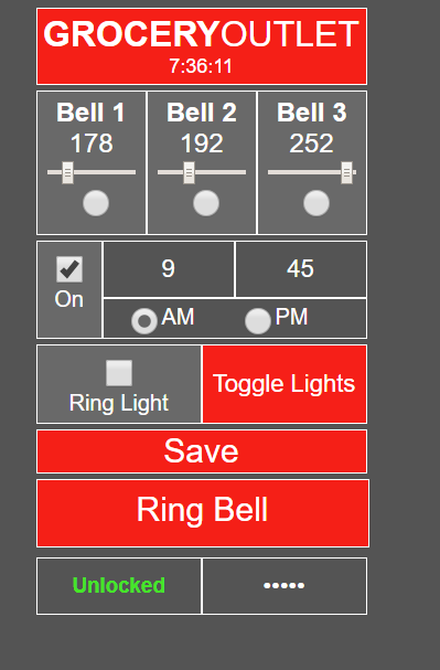 Grocery Outlet control panel